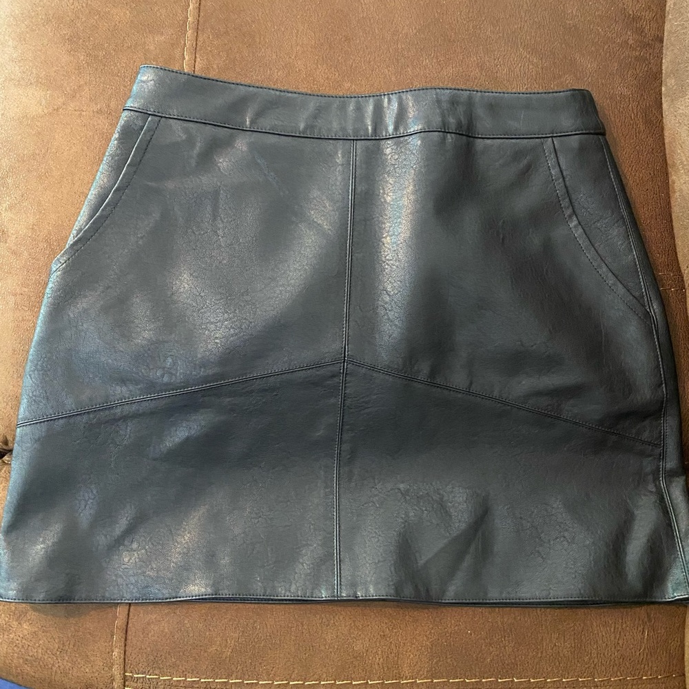 Lulu’s Faux Black Leather Skirt